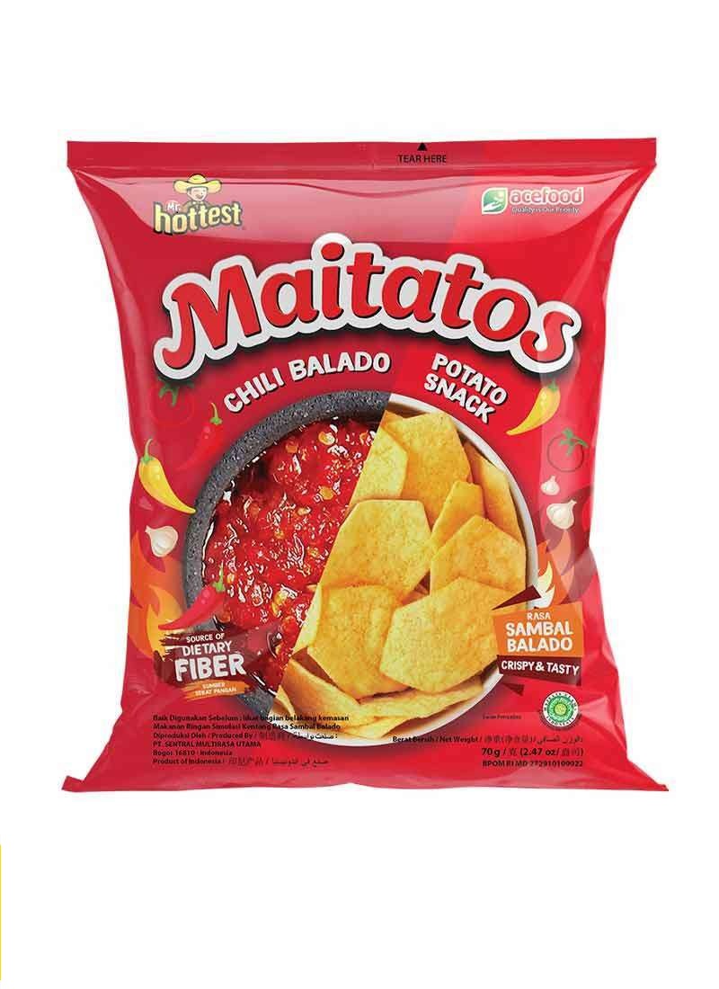Mr. Hottest Maitos Potato Chips Chili Balado