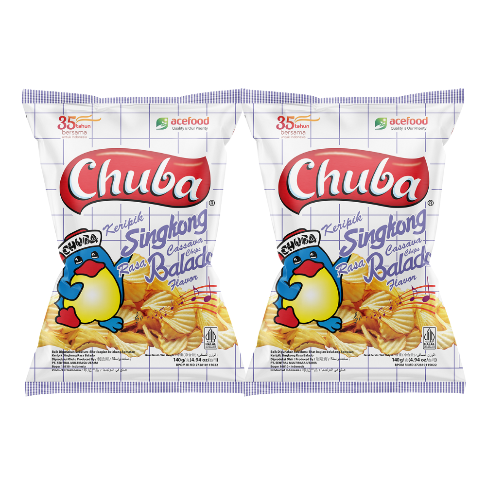 Chuba Cassava Chips Balado (Crinkle Cut)